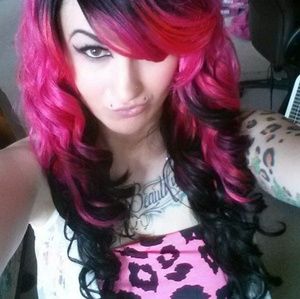 Vanessa 5th Avenue Accessories Wig Hot Pink Black Wigs Curly